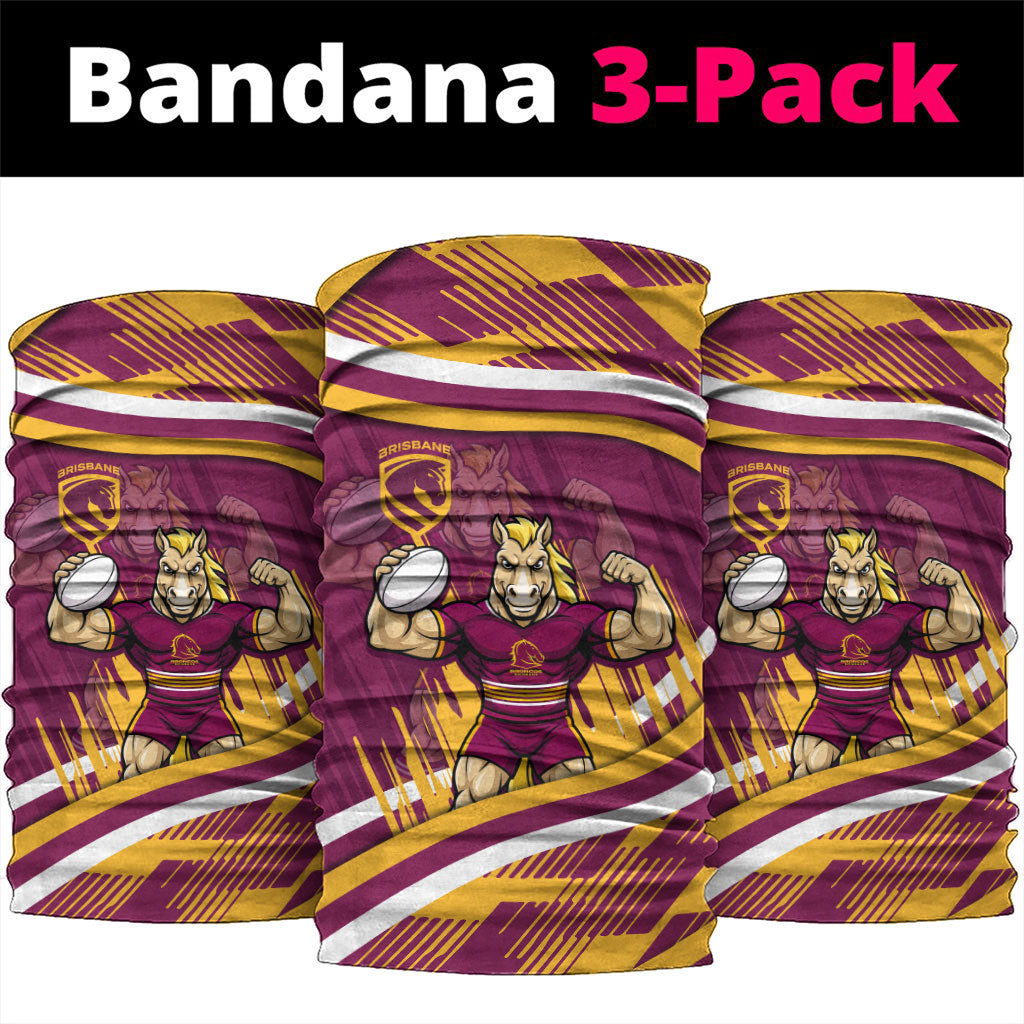Brisbane Broncos Rugby Mascot Neck Gaiter Fierce Athlete Graphic in Sports Style