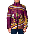 Brisbane Broncos Rugby Mascot Padded Jacket Fierce Athlete Graphic in Sports Style