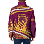 Brisbane Broncos Rugby Mascot Padded Jacket Fierce Athlete Graphic in Sports Style