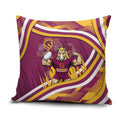 Brisbane Broncos Rugby Mascot Pillow Cover Fierce Athlete Graphic in Sports Style