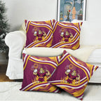 Brisbane Broncos Rugby Mascot Pillow Cover Fierce Athlete Graphic in Sports Style