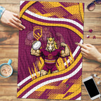 Brisbane Broncos Rugby Mascot Puzzle Fierce Athlete Graphic in Sports Style