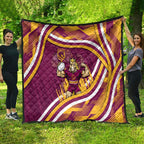 Brisbane Broncos Rugby Mascot Quilt Fierce Athlete Graphic in Sports Style