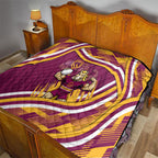 Brisbane Broncos Rugby Mascot Quilt Fierce Athlete Graphic in Sports Style