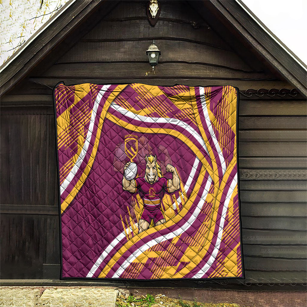 Brisbane Broncos Rugby Mascot Quilt Fierce Athlete Graphic in Sports Style