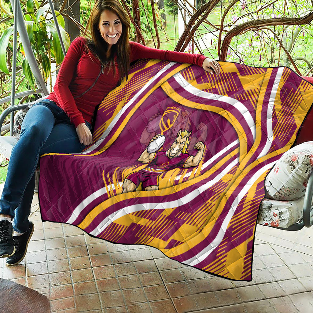 Brisbane Broncos Rugby Mascot Quilt Fierce Athlete Graphic in Sports Style