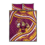 Brisbane Broncos Rugby Mascot Quilt Bed Set Fierce Athlete Graphic in Sports Style
