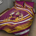 Brisbane Broncos Rugby Mascot Quilt Bed Set Fierce Athlete Graphic in Sports Style