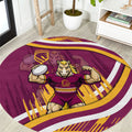 Brisbane Broncos Rugby Mascot Round Carpet Fierce Athlete Graphic in Sports Style