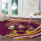 Brisbane Broncos Rugby Mascot Round Carpet Fierce Athlete Graphic in Sports Style