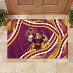 Brisbane Broncos Rugby Mascot Rubber Doormat Fierce Athlete Graphic in Sports Style