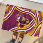Brisbane Broncos Rugby Mascot Rubber Doormat Fierce Athlete Graphic in Sports Style