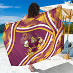 Brisbane Broncos Rugby Mascot Sarong Fierce Athlete Graphic in Sports Style