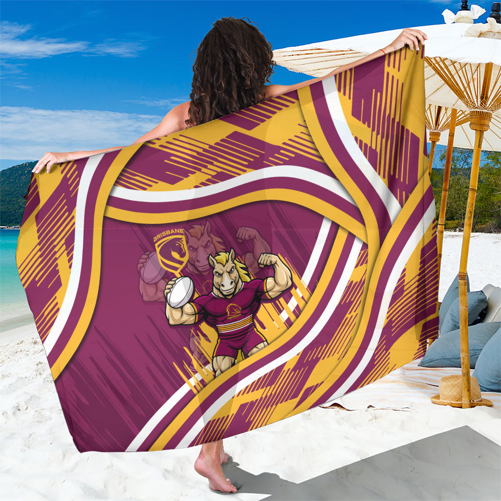 Brisbane Broncos Rugby Mascot Sarong Fierce Athlete Graphic in Sports Style
