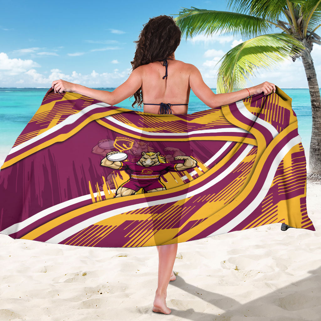 Brisbane Broncos Rugby Mascot Sarong Fierce Athlete Graphic in Sports Style