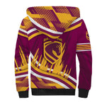 Brisbane Broncos Rugby Mascot Sherpa Hoodie Fierce Athlete Graphic in Sports Style