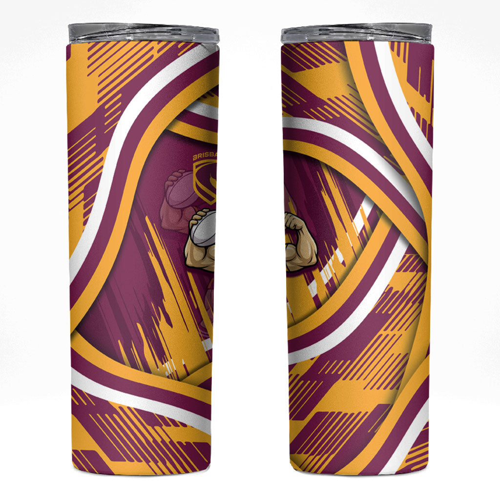 Brisbane Broncos Rugby Mascot Skinny Tumbler Fierce Athlete Graphic in Sports Style