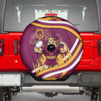 Brisbane Broncos Rugby Mascot Spare Tire Cover Fierce Athlete Graphic in Sports Style