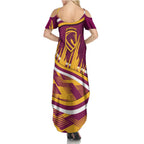 Brisbane Broncos Rugby Mascot Summer Maxi Dress Fierce Athlete Graphic in Sports Style