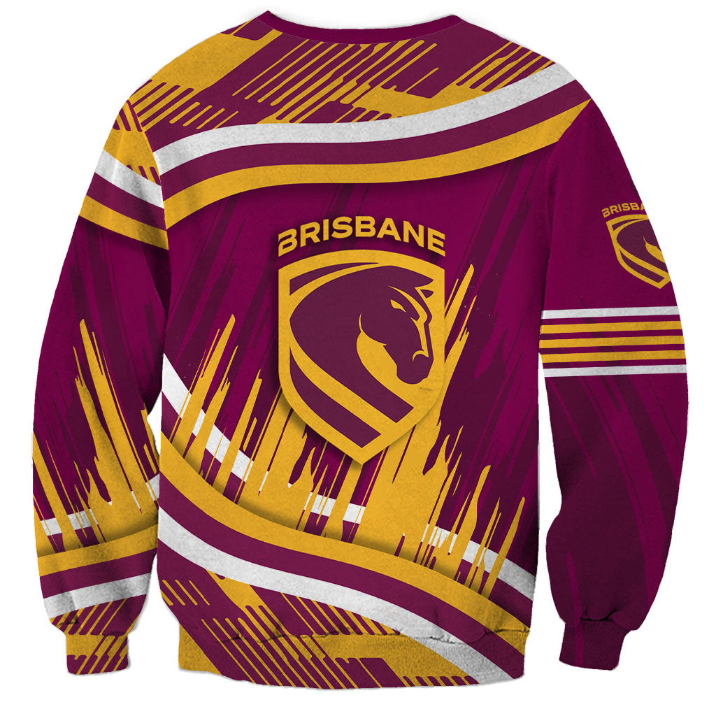 Brisbane Broncos Rugby Mascot Sweatshirt Fierce Athlete Graphic in Sports Style