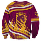 Brisbane Broncos Rugby Mascot Sweatshirt Fierce Athlete Graphic in Sports Style