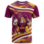 Brisbane Broncos Rugby Mascot T Shirt Fierce Athlete Graphic in Sports Style