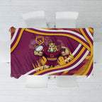 Brisbane Broncos Rugby Mascot Tablecloth Fierce Athlete Graphic in Sports Style