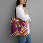 Brisbane Broncos Rugby Mascot Tote Bag Fierce Athlete Graphic in Sports Style
