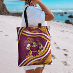 Brisbane Broncos Rugby Mascot Tote Bag Fierce Athlete Graphic in Sports Style