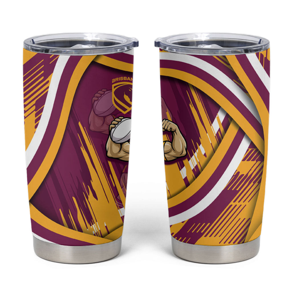 Brisbane Broncos Rugby Mascot Tumbler Cup Fierce Athlete Graphic in Sports Style