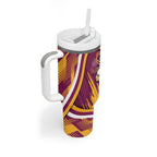 Brisbane Broncos Rugby Mascot Tumbler With Handle Fierce Athlete Graphic in Sports Style