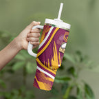 Brisbane Broncos Rugby Mascot Tumbler With Handle Fierce Athlete Graphic in Sports Style