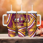 Brisbane Broncos Rugby Mascot Tumbler With Handle Fierce Athlete Graphic in Sports Style