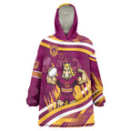 Brisbane Broncos Rugby Mascot Wearable Blanket Hoodie Fierce Athlete Graphic in Sports Style