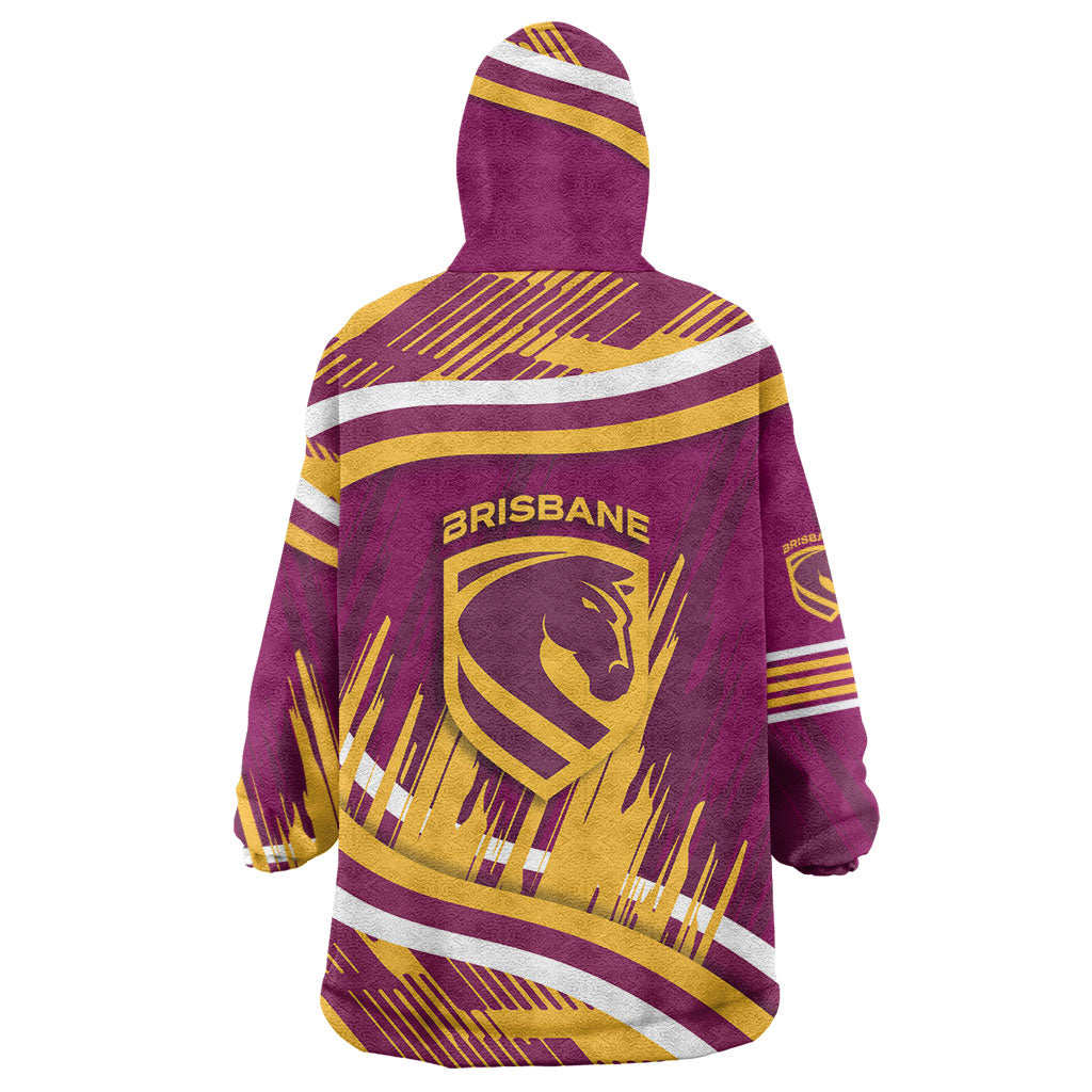 Brisbane Broncos Rugby Mascot Wearable Blanket Hoodie Fierce Athlete Graphic in Sports Style