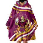 Brisbane Broncos Rugby Mascot Wearable Blanket Hoodie Fierce Athlete Graphic in Sports Style