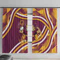 Brisbane Broncos Rugby Mascot Window Curtain Fierce Athlete Graphic in Sports Style