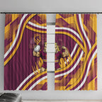 Brisbane Broncos Rugby Mascot Window Curtain Fierce Athlete Graphic in Sports Style
