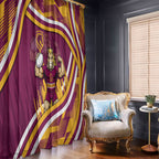 Brisbane Broncos Rugby Mascot Window Curtain Fierce Athlete Graphic in Sports Style
