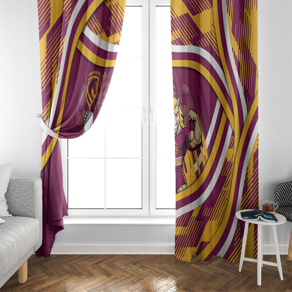 Brisbane Broncos Rugby Mascot Window Curtain Fierce Athlete Graphic in Sports Style