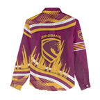 Brisbane Broncos Rugby Mascot Women Casual Shirt Fierce Athlete Graphic in Sports Style