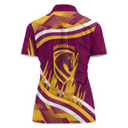 Brisbane Broncos Rugby Mascot Women Polo Shirt Fierce Athlete Graphic in Sports Style