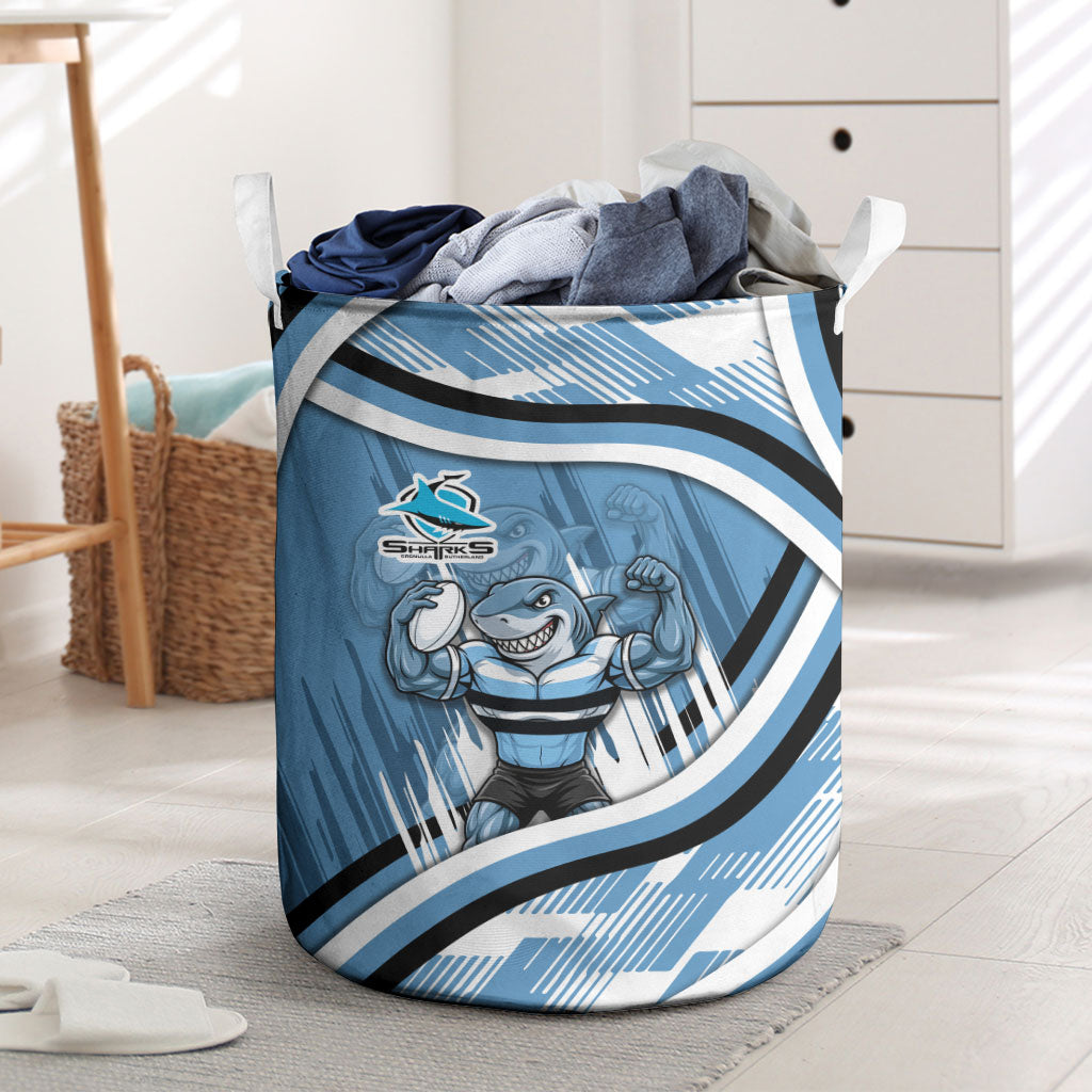 Cronulla Sharks Rugby Mascot Laundry Basket Fierce Athlete Graphic in Sports Style