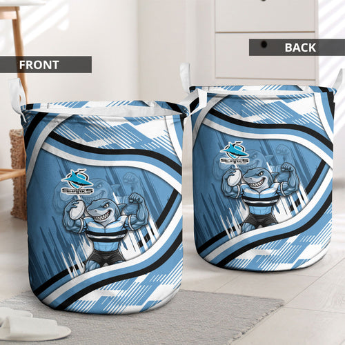 Cronulla Sharks Rugby Mascot Laundry Basket Fierce Athlete Graphic in Sports Style