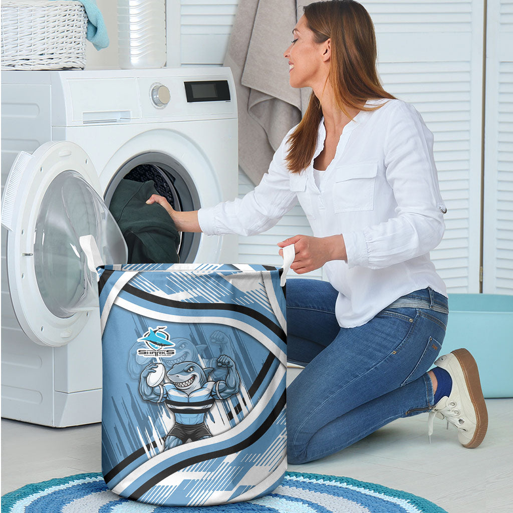 Cronulla Sharks Rugby Mascot Laundry Basket Fierce Athlete Graphic in Sports Style