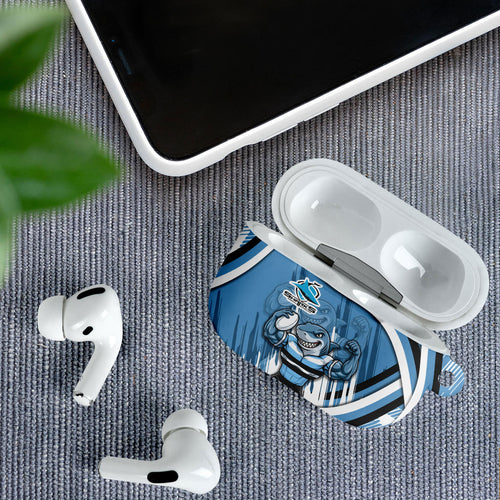 Cronulla Sharks Rugby Mascot AirPods Case Fierce Athlete Graphic in Sports Style