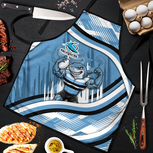 Cronulla Sharks Rugby Mascot Apron Fierce Athlete Graphic in Sports Style