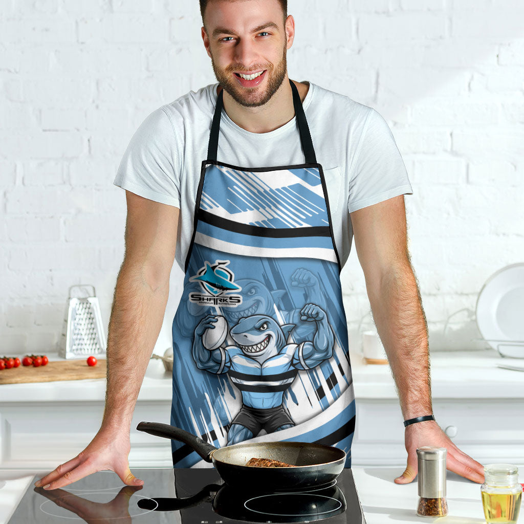 Cronulla Sharks Rugby Mascot Apron Fierce Athlete Graphic in Sports Style
