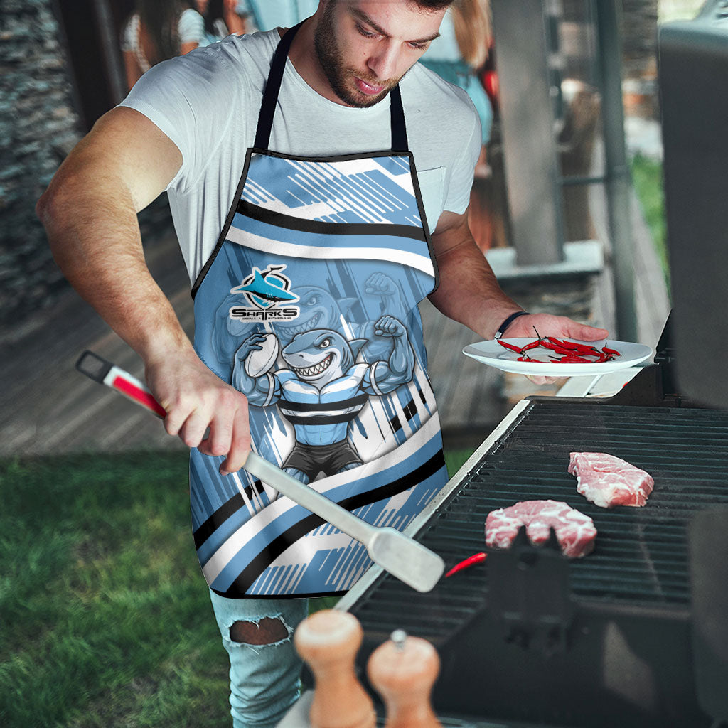Cronulla Sharks Rugby Mascot Apron Fierce Athlete Graphic in Sports Style