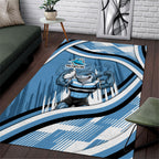 Cronulla Sharks Rugby Mascot Area Rug Fierce Athlete Graphic in Sports Style